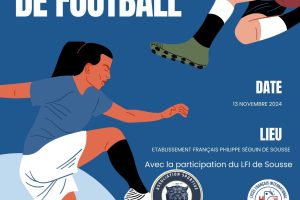 Blue and Red Illustration Football Tournament Flyer Portrait